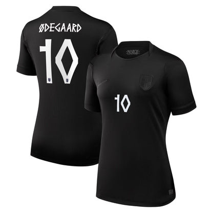 Martin Ødegaard Norway National Team Women's 2026 Away Stadium Replica Jersey - Black