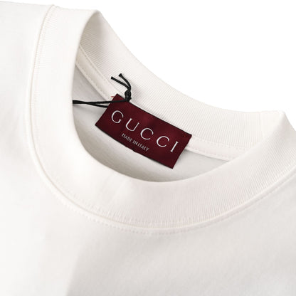 Classic style cursive logo embroidered short-sleeved T-shirt