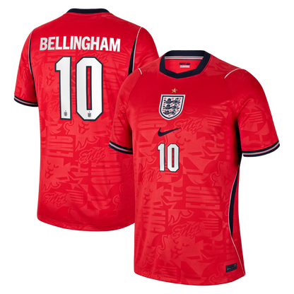 Jude Bellingham England National Team 2026 Away Stadium Replica Jersey - Red