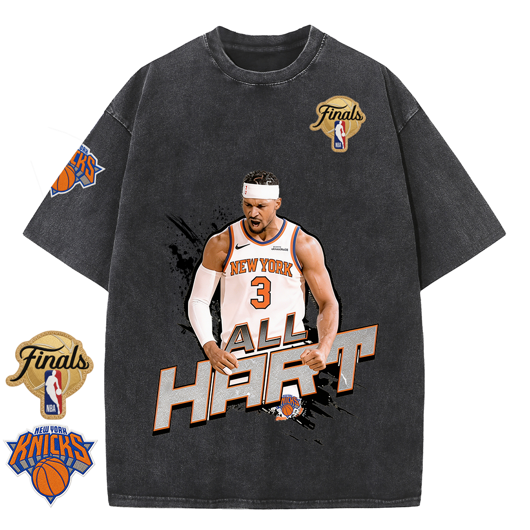 NY Basketball Vintage Washed Finals Premium Patch Tee