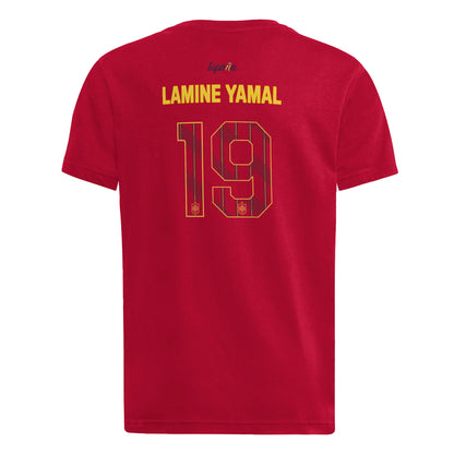 Lamine Yamal Spain National Team Youth Name & Number T-Shirt - Red