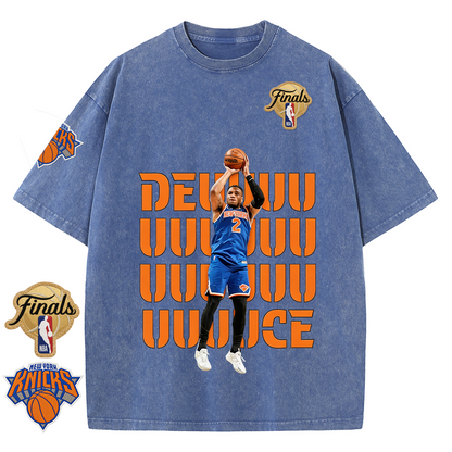 NY Basketball Vintage Washed Finals Premium Patch Tee