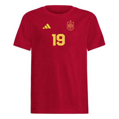 Lamine Yamal Spain National Team Youth Name & Number T-Shirt - Red
