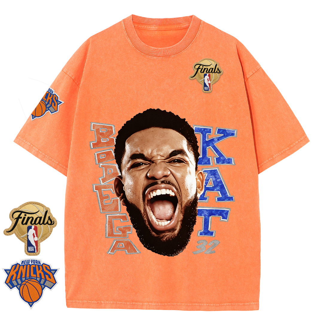 NY Basketball Vintage Washed Finals Premium Patch Tee