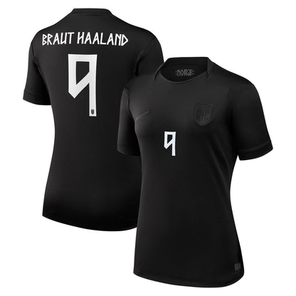 Erling Haaland Norway National Team Women's 2026 Away Stadium Replica Jersey - Black