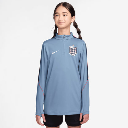 England National Team Youth 2026 Strike Dri-FIT Long Sleeve Quarter-Zip Drill Top - Blue
