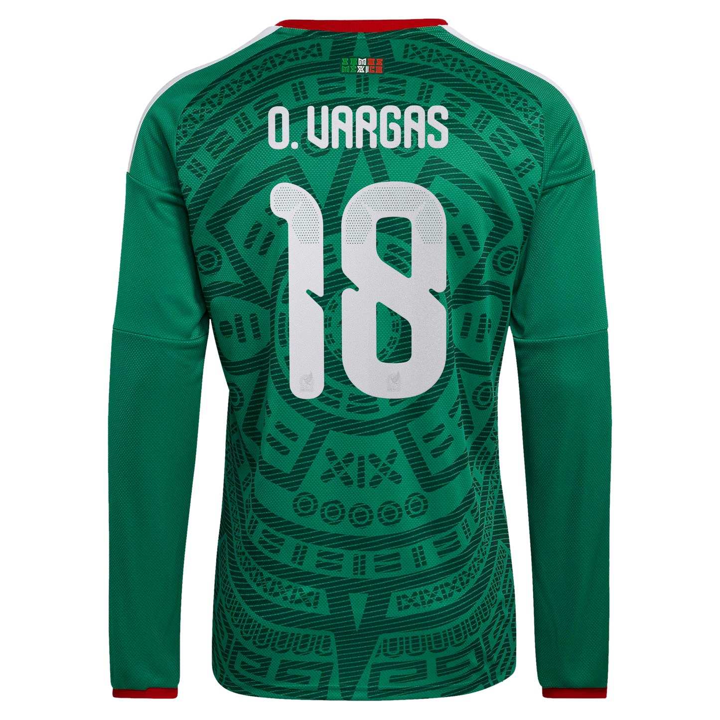 Obed Vargas Mexico National Team 2026  Home Replica Long Sleeve Jersey - Green