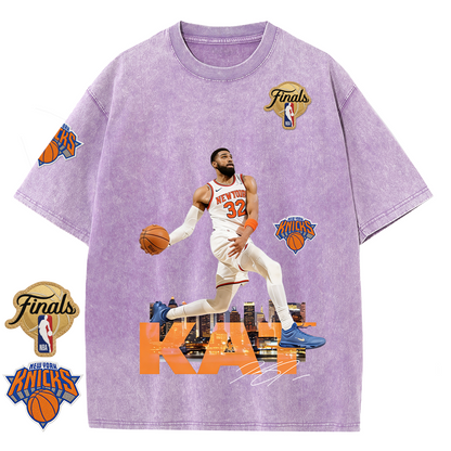 NY Basketball Vintage Washed Finals Premium Patch Tee