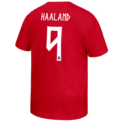Erling Haaland Norway National Team Youth Name & Number T-Shirt - Red