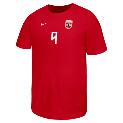 Erling Haaland Norway National Team Youth Name & Number T-Shirt - Red
