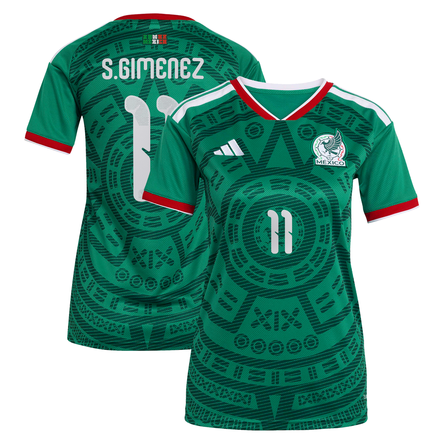 Santiago Gimenez Mexico National Team Women's 2026 Home Replica Jersey- Green