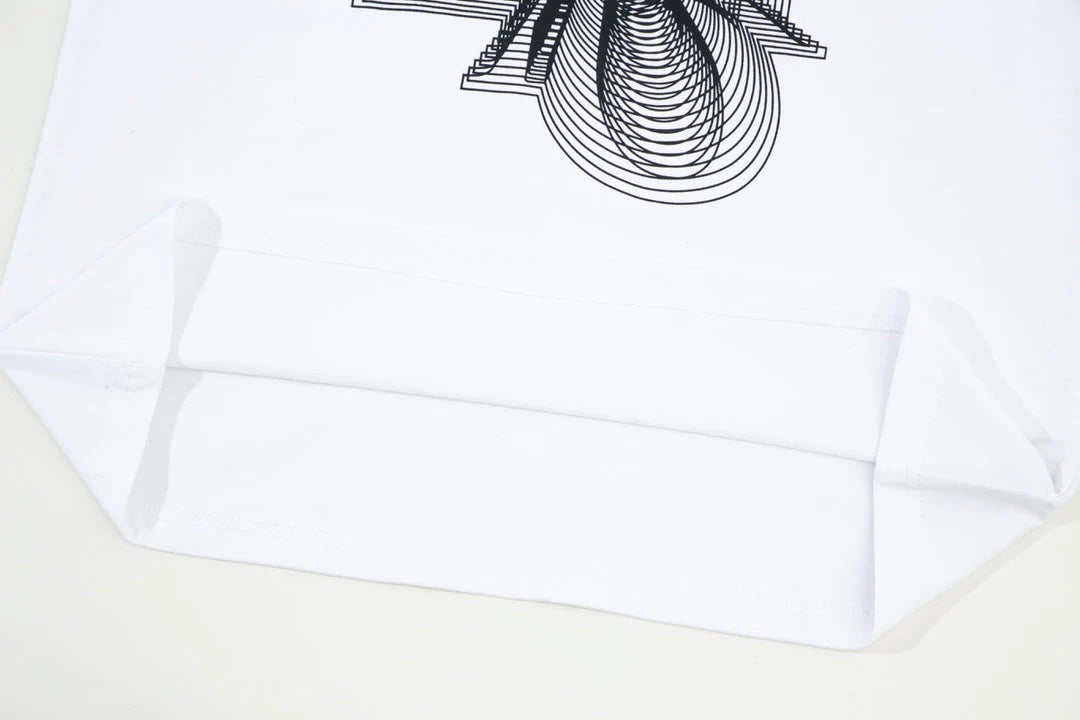 Gradient Ghost Overlay Print T Shirt