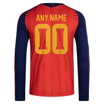 Spain National Team 2026 Home Replica Long Sleeve Custom Jersey - Red