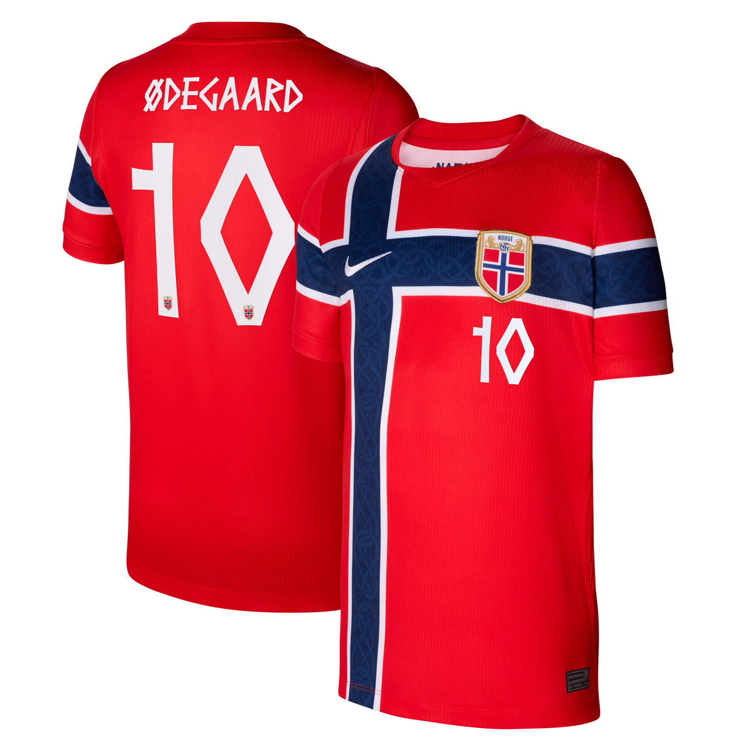Martin Ødegaard Norway National Team Youth 2026 Home Stadium Replica Jersey - Red