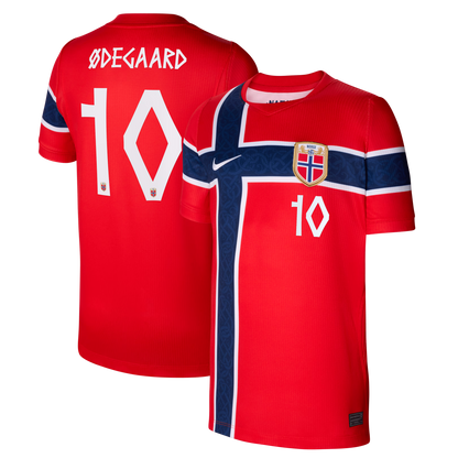 Martin Ødegaard Norway National Team Youth 2026 Home Stadium Replica Jersey - Red