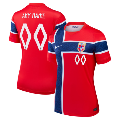 Norway National Team Women's 2026 Home Stadium Replica Custom Jersey - Red