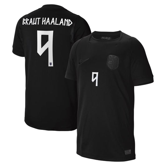 Erling Haaland Norway National Team Youth 2026 Away Stadium Replica Jersey - Black
