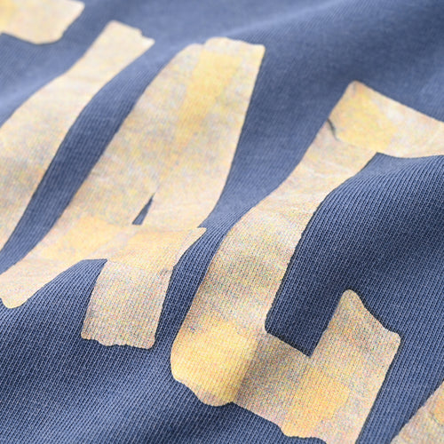 Alphabet paper tape printed short-sleeved T-shirt
