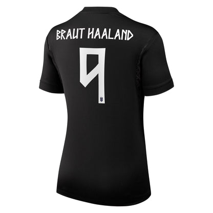 Erling Haaland Norway National Team Women's 2026 Away Stadium Replica Jersey - Black