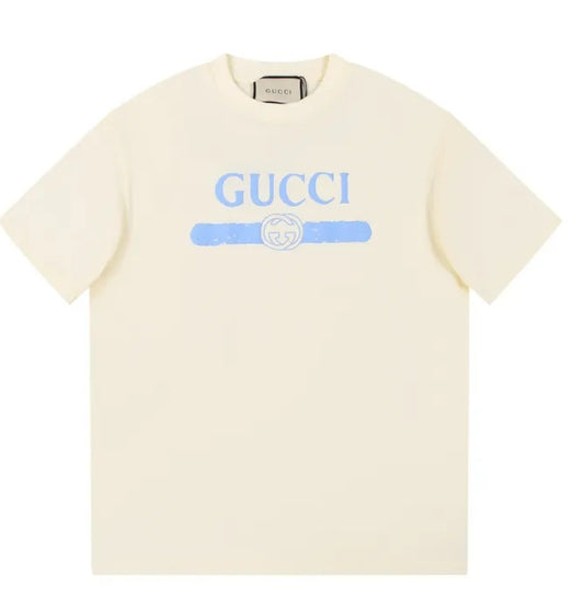 Gucci Light bluelogo printingT-Shirt