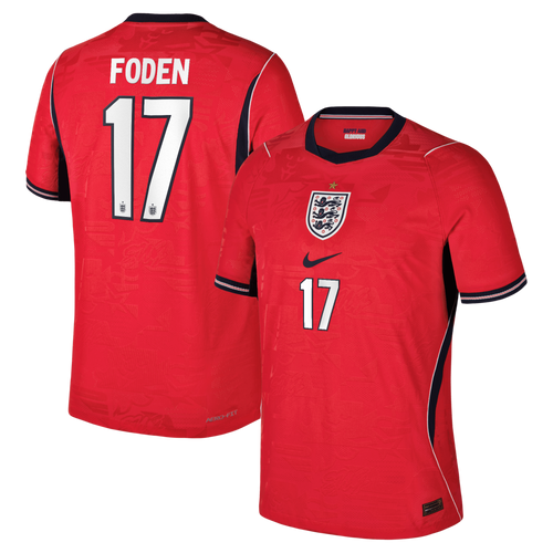 Phil Foden England National Team 2026 Away Match Jersey - Red