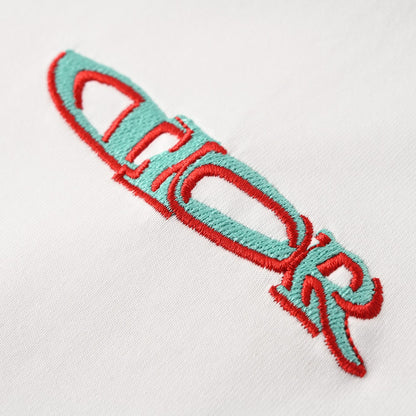 Co-branded ski letter embroidered short-sleeved T-shirt