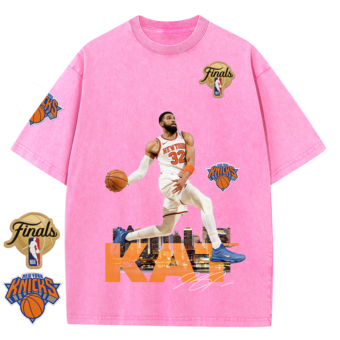 NY Basketball Vintage Washed Finals Premium Patch Tee