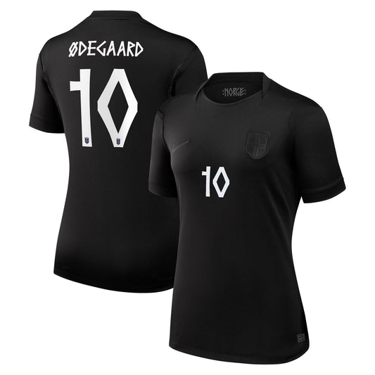 Martin Ødegaard Norway National Team Women's 2026 Away Stadium Replica Jersey - Black