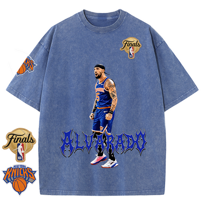 NY Basketball Vintage Washed Finals Premium Patch Tee