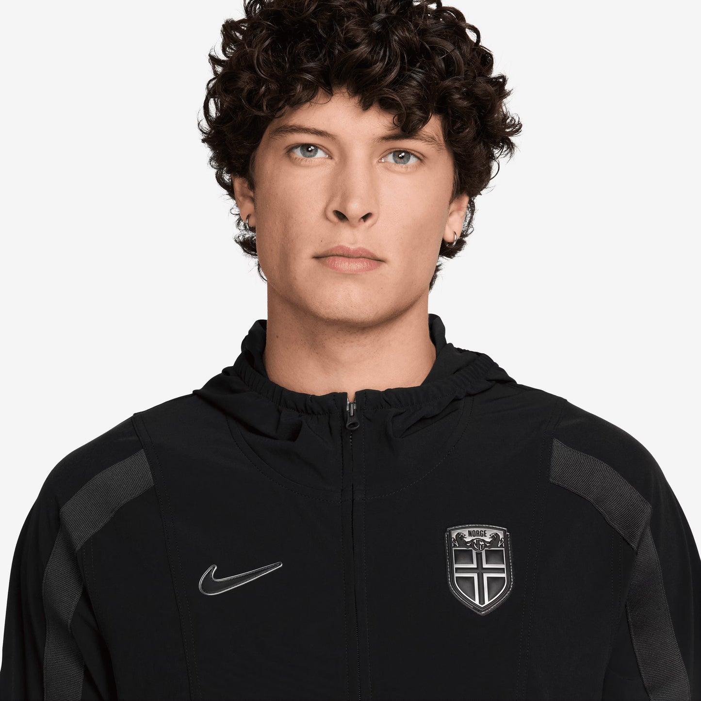 Norway National Team 2026 Energy Dri-FIT Full-Zip Hooded Jacket - Black