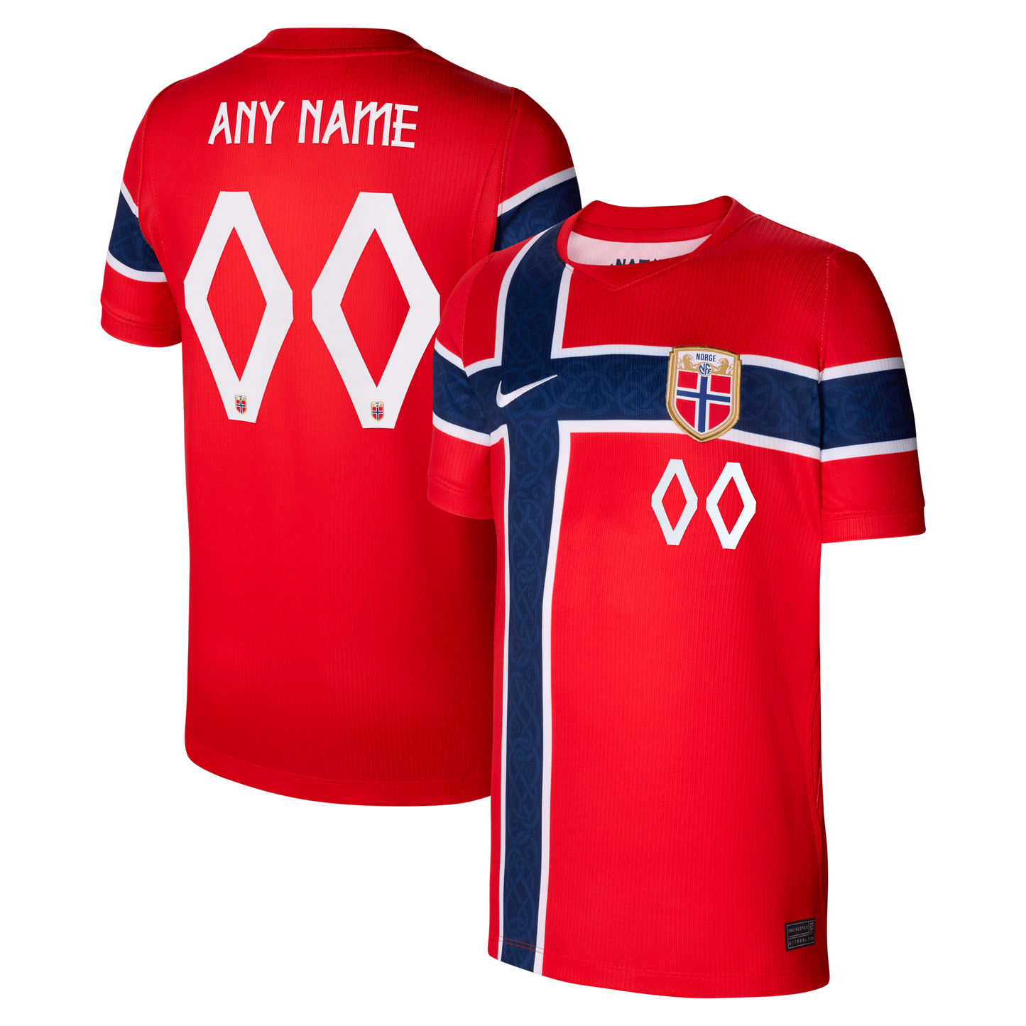 Norway National Team Youth 2026 Home Stadium Replica Custom Jersey - Red