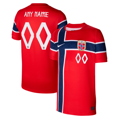 Norway National Team Youth 2026 Home Stadium Replica Custom Jersey - Red