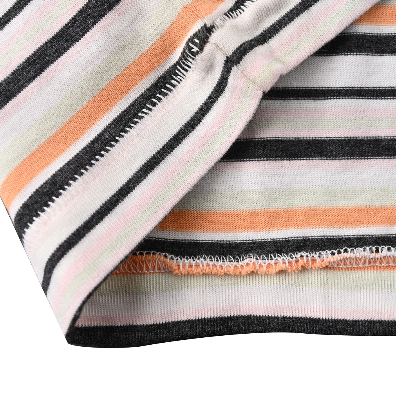 Ink-splashed hand-painted letter print striped short-sleeved T-shirt