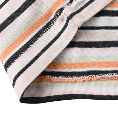 Ink-splashed hand-painted letter print striped short-sleeved T-shirt