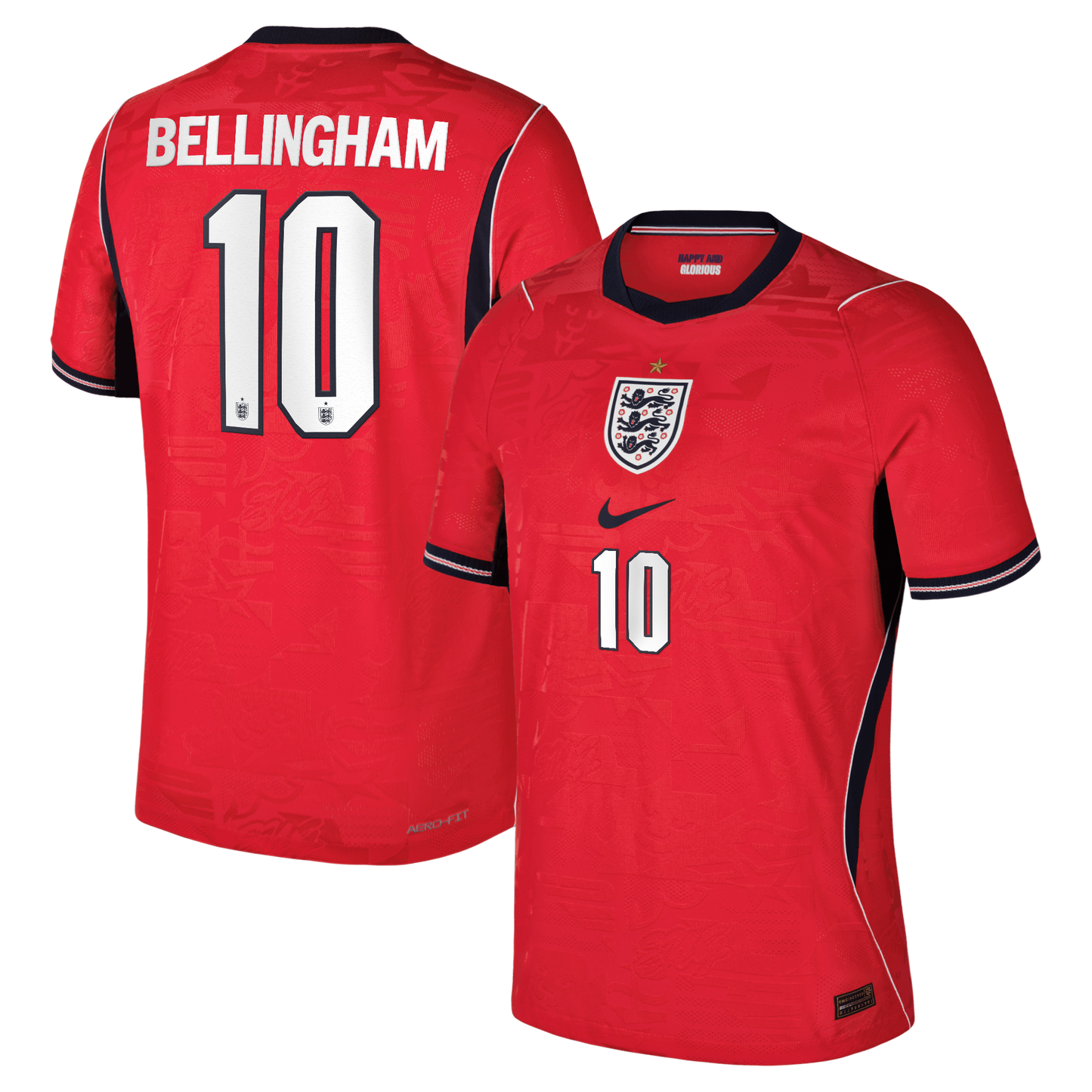 Jude Bellingham England National Team 2026 Away Match Jersey - Red