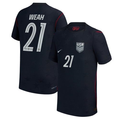 Timothy Weah USMNT Youth 2026 Away Match Jersey - Blue