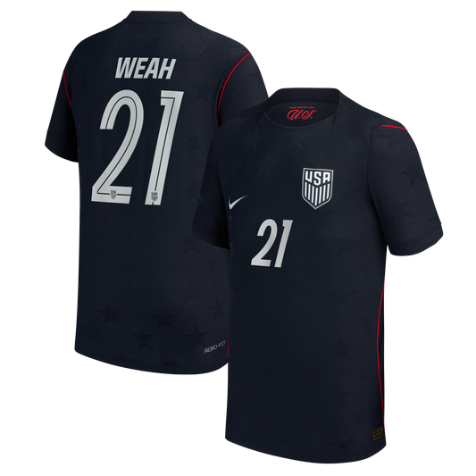 Timothy Weah USMNT Youth 2026 Away Match Jersey - Blue