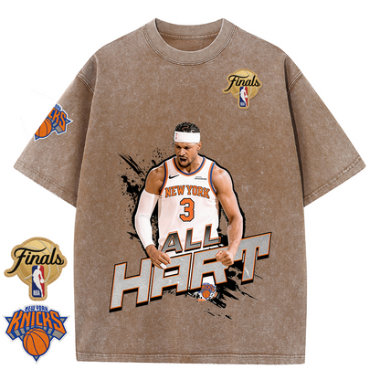 NY Basketball Vintage Washed Finals Premium Patch Tee
