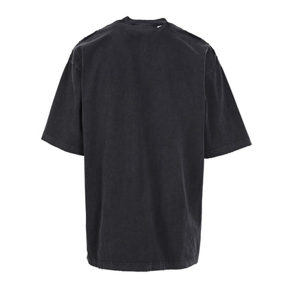 Metal pin short-sleeved T-shirt