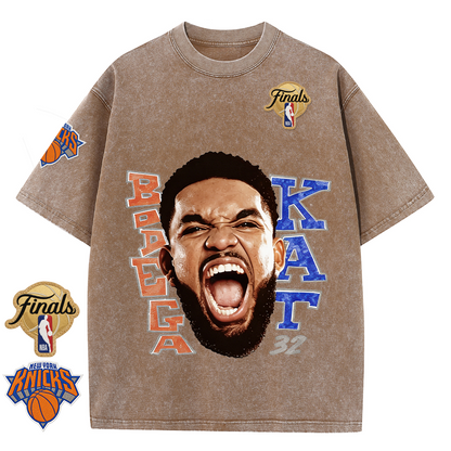 NY Basketball Vintage Washed Finals Premium Patch Tee