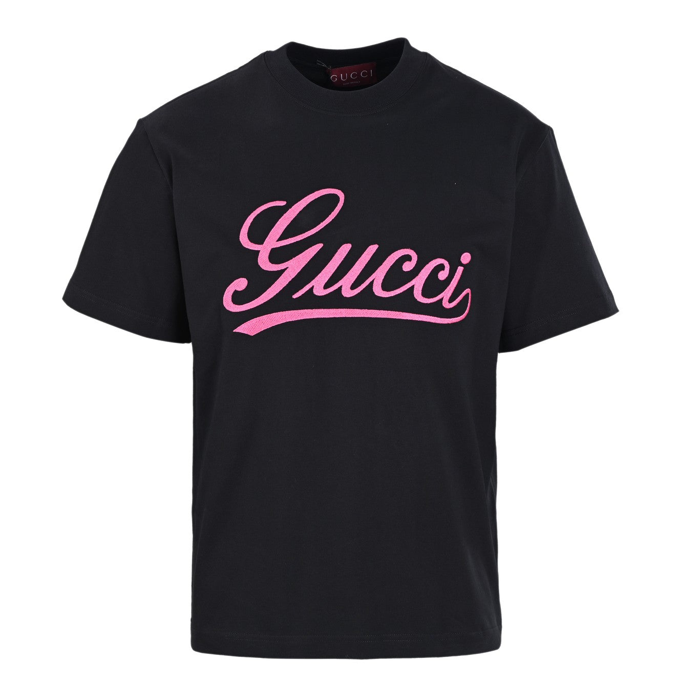 Classic style cursive logo embroidered short-sleeved T-shirt