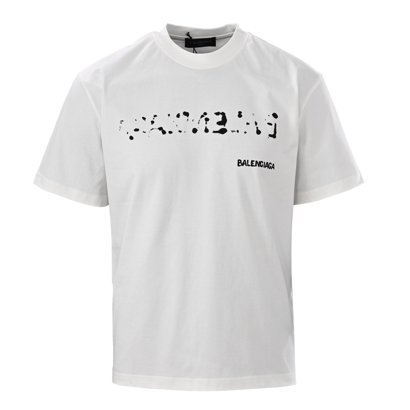 Hand-painted graffiti printed wash short-sleeved T-shirt