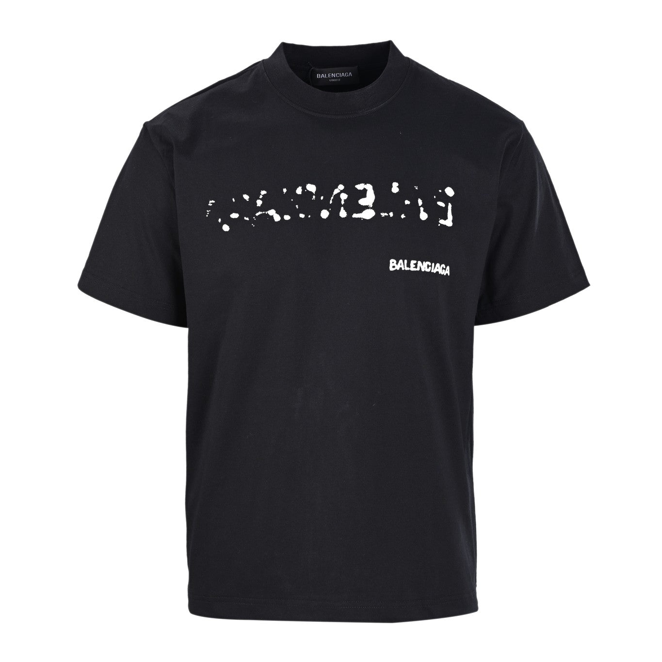 Hand-painted graffiti printed wash short-sleeved T-shirt