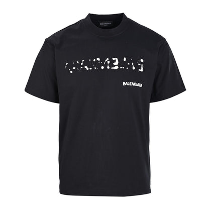 Hand-painted graffiti printed wash short-sleeved T-shirt