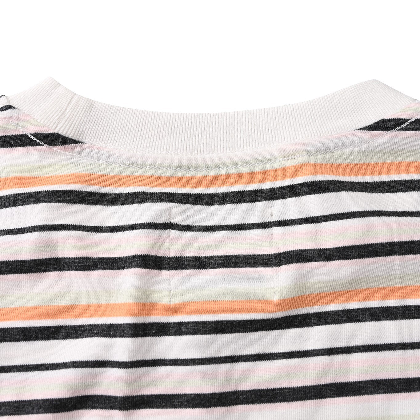 Ink-splashed hand-painted letter print striped short-sleeved T-shirt