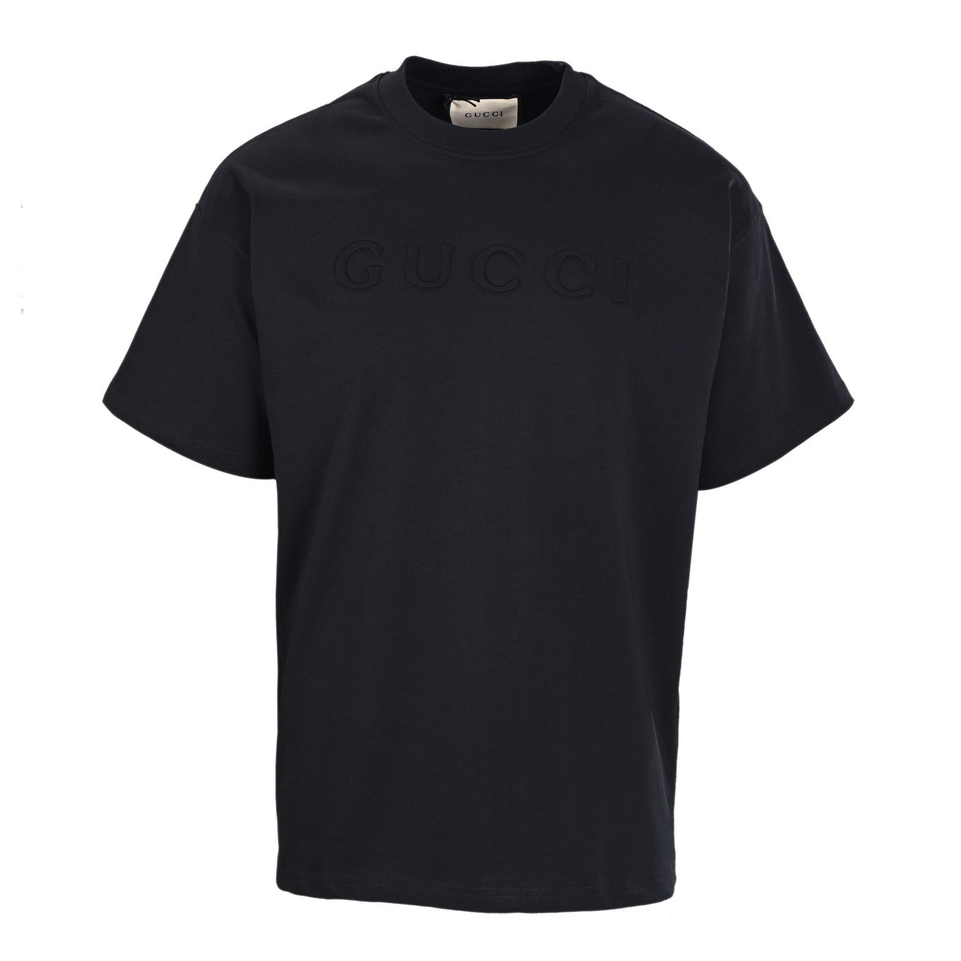 Three-dimensional embossed letters logo short-sleeved T-shirt