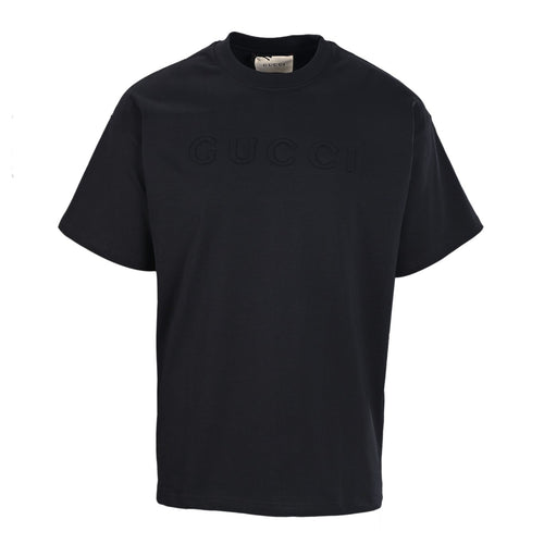 Three-dimensional embossed letters logo short-sleeved T-shirt