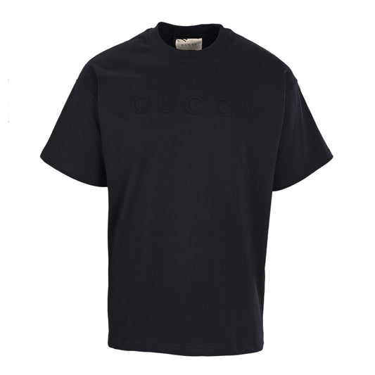 Three-dimensional embossed letters logo short-sleeved T-shirt