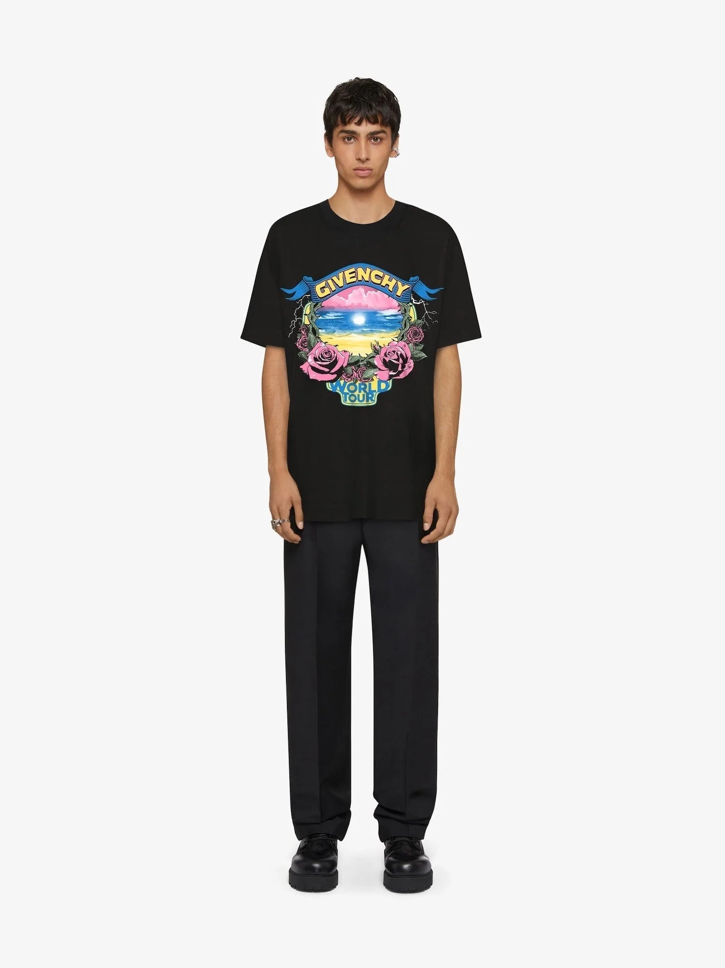 Rose Flower Print T Shirt