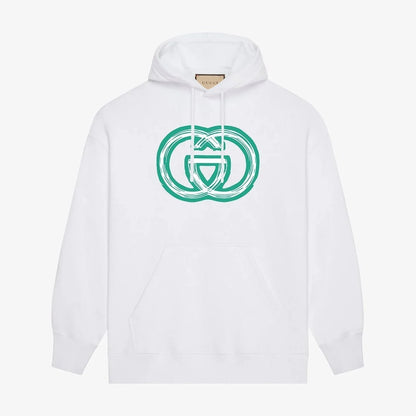 Green Classic Print Hoodie